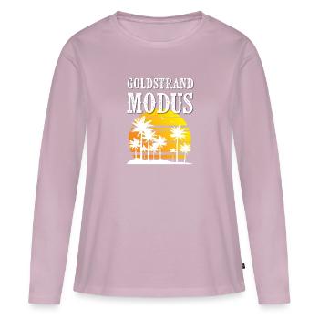 Mode Sables dorés - T-shirt manches longues Premium bio Femme - rose poudré - Devant - Julia (174cm)