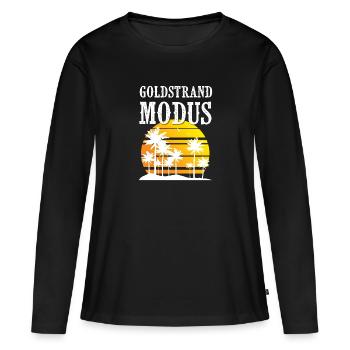 Goldstrand Modus - Frauen Premium Bio Langarmshirt - Schwarz - Vorne - Julia (174cm)