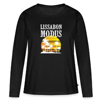 Lissabon Modus - Frauen Premium Bio Langarmshirt - Schwarz - Vorne - Julia (174cm)