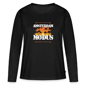 Amsterdam Modus - Frauen Premium Bio Langarmshirt - Schwarz - Vorne - Julia (174cm)