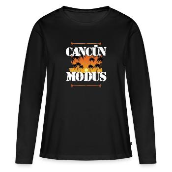 Cancun Mode - T-shirt manches longues Premium bio Femme - noir - Devant - Julia (174cm)