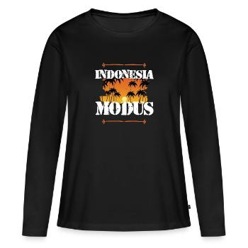 Indonesia Modus - Frauen Premium Bio Langarmshirt - Schwarz - Vorne - Julia (174cm)
