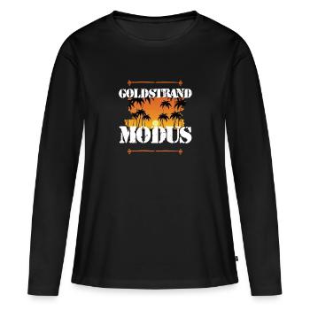 Goldstrand Modus - Frauen Premium Bio Langarmshirt - Schwarz - Vorne - Julia (174cm)