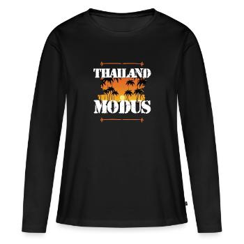 Thailand Modus - Frauen Premium Bio Langarmshirt - Schwarz - Vorne - Julia (174cm)