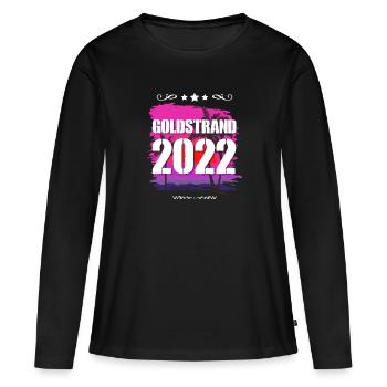 Goldstrand 2022 - Frauen Premium Bio Langarmshirt - Schwarz - Vorne - Julia (174cm)
