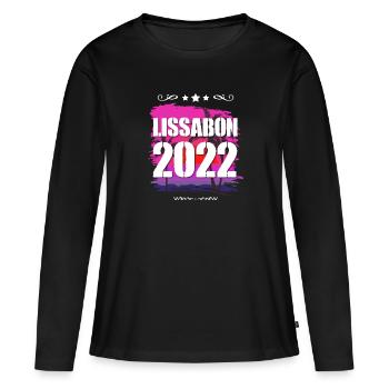 Lissabon 2022 - Frauen Premium Bio Langarmshirt - Schwarz - Vorne - Julia (174cm)