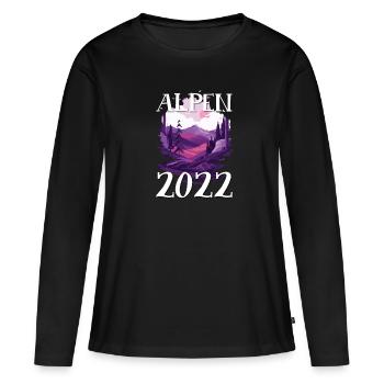 Alpen 2022 - Frauen Premium Bio Langarmshirt - Schwarz - Vorne - Julia (174cm)