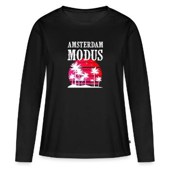 Amsterdam Modus - Frauen Premium Bio Langarmshirt - Schwarz - Vorne - Julia (174cm)