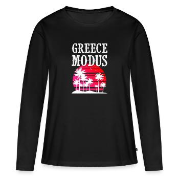 Greece Modus - Frauen Premium Bio Langarmshirt - Schwarz - Vorne - Julia (174cm)