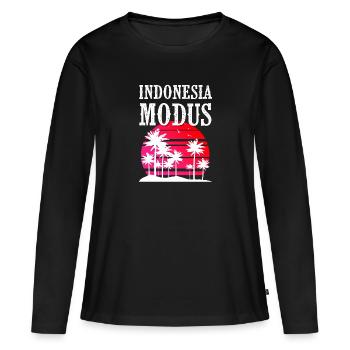 Indonesia Modus - Frauen Premium Bio Langarmshirt - Schwarz - Vorne - Julia (174cm)