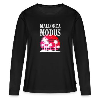 Mallorca Modus - Frauen Premium Bio Langarmshirt - Schwarz - Vorne - Julia (174cm)