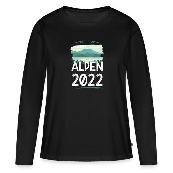 Alpen 2022 - Frauen Premium Bio Langarmshirt - Schwarz - Vorne - Julia (174cm)