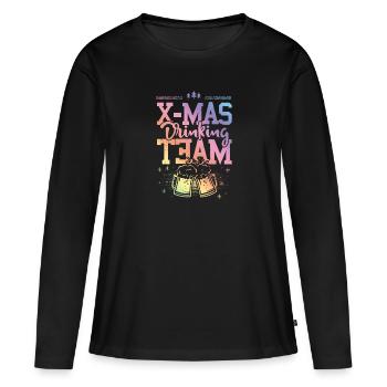 Équipe de consommation de Noël - T-shirt manches longues Premium bio Femme - noir - Devant - Julia (174cm)