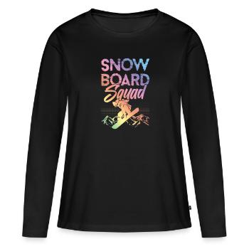 Snowboard Squad - Frauen Premium Bio Langarmshirt - Schwarz - Vorne - Julia (174cm)