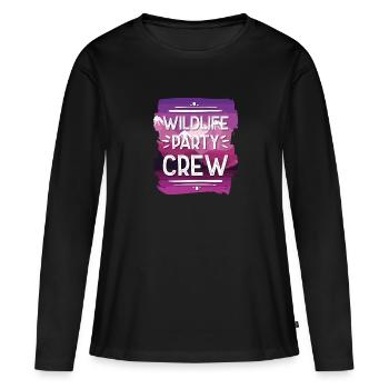 Équipe de fête de la faune - T-shirt manches longues Premium bio Femme - noir - Devant - Julia (174cm)