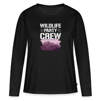 Équipe de fête de la faune - T-shirt manches longues Premium bio Femme - noir - Devant - Julia (174cm)