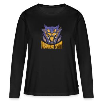 Halloween Cat Cat Saying Purranormal Cativity - Women's Premium Organic Long Sleeve Shirt - black - Front - Julia (174cm)