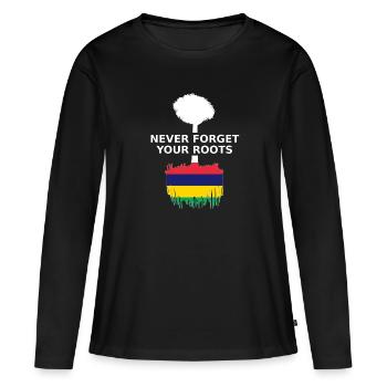 Mauritius Never Forget Your Roots - Frauen Premium Bio Langarmshirt - Schwarz - Vorne - Julia (174cm)