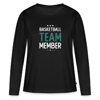 Équipe de basket-ball - T-shirt manches longues Premium bio Femme - noir - Devant - Julia (174cm)