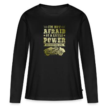 Puissance de la moto - T-shirt manches longues Premium bio Femme - noir - Devant - Julia (174cm)