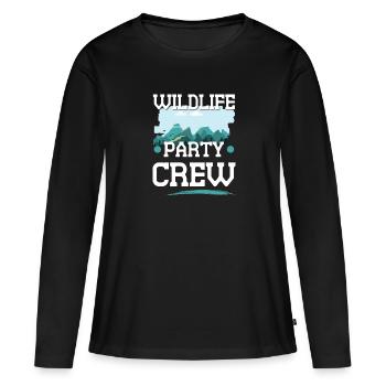 Équipage de la fête de la faune - T-shirt manches longues Premium bio Femme - noir - Devant - Julia (174cm)