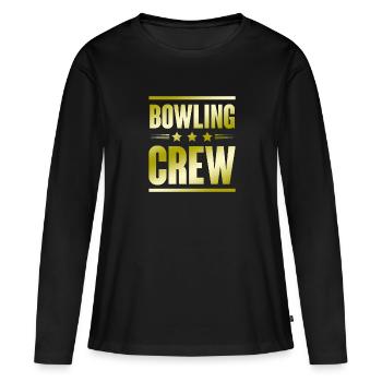 Équipe de bowling - T-shirt manches longues Premium bio Femme - noir - Devant - Julia (174cm)