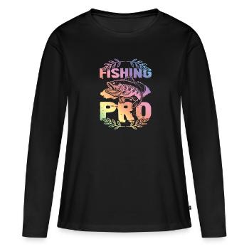 Fishing Pro - Frauen Premium Bio Langarmshirt - Schwarz - Vorne - Julia (174cm)