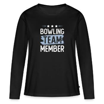 Équipe de bowling - T-shirt manches longues Premium bio Femme - noir - Devant - Julia (174cm)