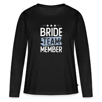 Équipe de la mariée - T-shirt manches longues Premium bio Femme - noir - Devant - Julia (174cm)