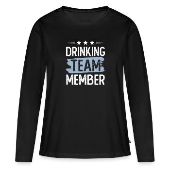 Équipe de consommation d’alcool - T-shirt manches longues Premium bio Femme - noir - Devant - Julia (174cm)