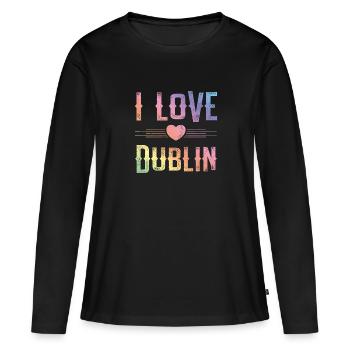 J’adore Dublin - T-shirt manches longues Premium bio Femme - noir - Devant - Julia (174cm)