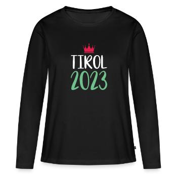 Tyrol 2023 - T-shirt manches longues Premium bio Femme - noir - Devant - Julia (174cm)