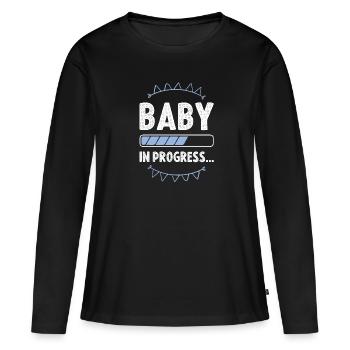 Baby in process - Women's Premium Organic Long Sleeve Shirt - black - Front - Julia (174cm)