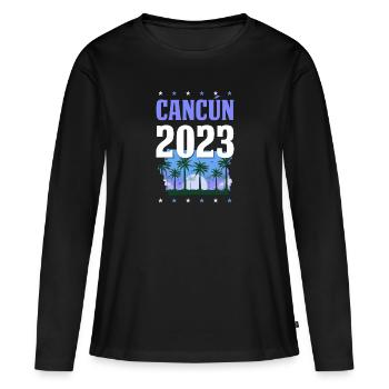 Cancun 2023 - Women's Premium Organic Long Sleeve Shirt - black - Front - Julia (174cm)