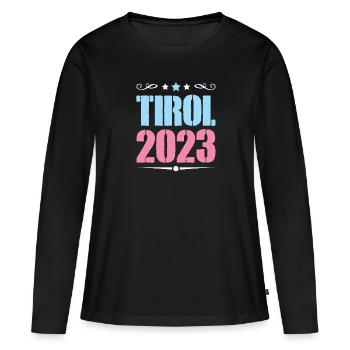 Tyrol 2023 - T-shirt manches longues Premium bio Femme - noir - Devant - Julia (174cm)
