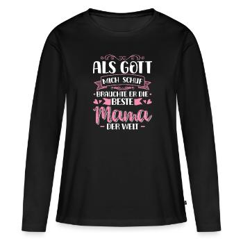 Beste Mama Der Welt Muttertag Geschenkidee Mutter - Frauen Premium Bio Langarmshirt - Schwarz - Vorne - Julia (174cm)
