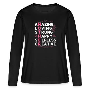 Muttertag Geschenkidee Mama Mütter - Frauen Premium Bio Langarmshirt - Schwarz - Vorne - Julia (174cm)