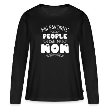 Muttertag Mama Geschenkidee Mütter - Frauen Premium Bio Langarmshirt - Schwarz - Vorne - Julia (174cm)