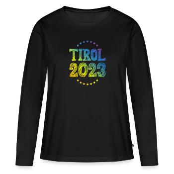 Tyrol 2023 - T-shirt manches longues Premium bio Femme - noir - Devant - Julia (174cm)