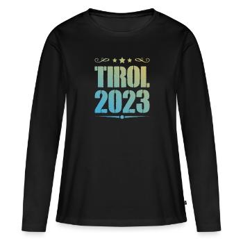 Tyrol 2023 - T-shirt manches longues Premium bio Femme - noir - Devant - Julia (174cm)
