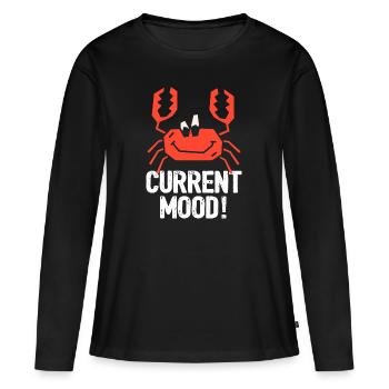 Humeur actuelle du crabe - T-shirt manches longues Premium bio Femme - noir - Devant - Julia (174cm)