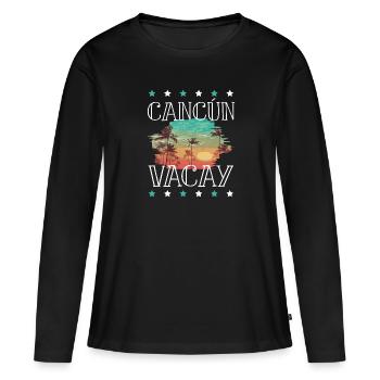 Cancun Vacations - Women's Premium Organic Long Sleeve Shirt - black - Front - Julia (174cm)
