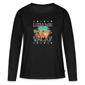 Lissabon Urlaub - Frauen Premium Bio Langarmshirt - Schwarz - Vorne - Julia (174cm)
