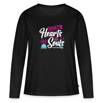Cooking Cooking Feeding Hearts And Souls - Women's Premium Organic Long Sleeve Shirt - black - Front - Julia (174cm)