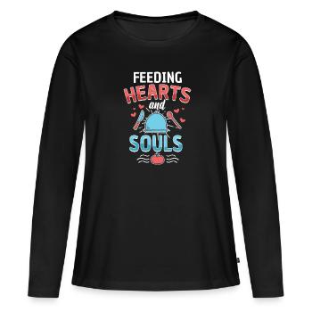 Cooking Cooking Feeding Hearts And Souls - Women's Premium Organic Long Sleeve Shirt - black - Front - Julia (174cm)