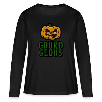 Gourde-Eous - T-shirt manches longues Premium bio Femme - noir - Devant - Julia (174cm)