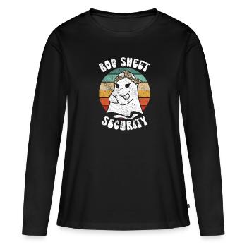 Halloween Humor Funny Ghost Boo Sheet Security - Women's Premium Organic Long Sleeve Shirt - black - Front - Julia (174cm)