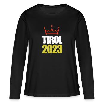 Tyrol 2023 - T-shirt manches longues Premium bio Femme - noir - Devant - Julia (174cm)