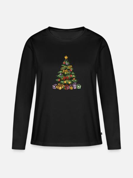 Tannenbaum Xmas Weihnachten - Premium økologisk langærmet T-shirt til kvinder - sort