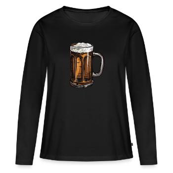 Beer Mug Beer Malt - Women's Premium Organic Long Sleeve Shirt - black - Front - Julia (174cm)